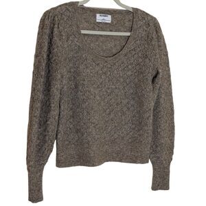 Old Navy Sweater Pointelle Textured Wool Blend Beige Tan Brown XS